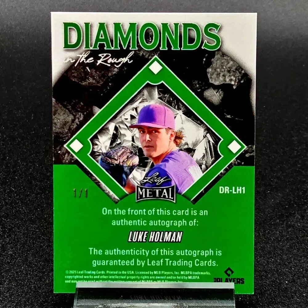 2025 Luke Holman 1/1 Auto Diamonds in the Rough Cincinnati Reds Top Prospect - Picture 3 of 3